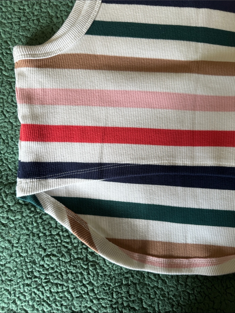 Striped Ribbed Cropped Tank - Multi Color - Picture 6 of 10